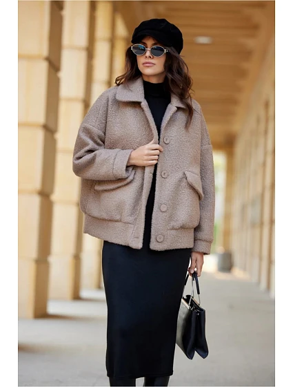 Dámská bunda model 20985400 hnědá - Roco Fashion