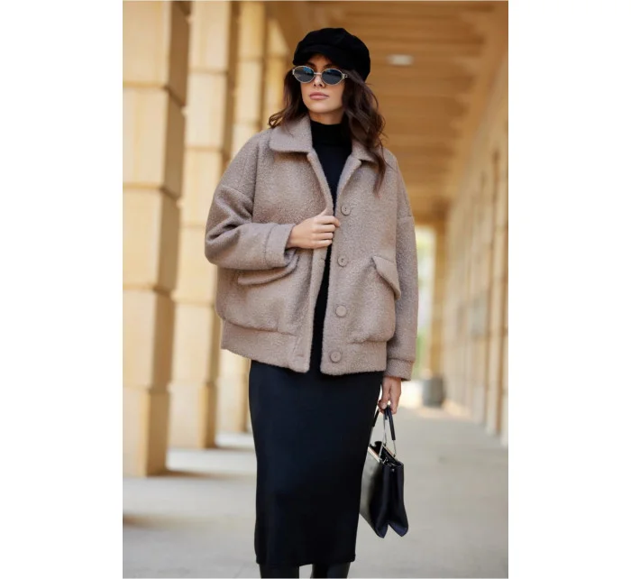 Dámská bunda model 20985400 hnědá - Roco Fashion