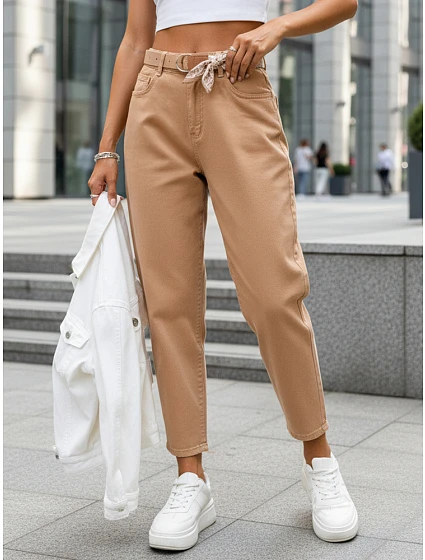 Jeansy damskie mom fit z wysokim stanem model 22092274 - FashionStreet
