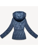 Světle modrá lehká dámská bunda s kapucí model 21301372 - MINORITY Světle modrá lehká dámská bunda s kapucí model 21301372 - MINORITY