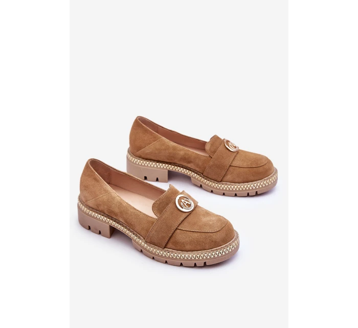 Eleganckie Zamszowe Mokasyny Ciemnobeżowe Laverne Eleganckie Zamszowe Mokasyny Ciemnobeżowe Laverne