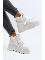 Bílé dámské kožené tenisky model 21652328 - Zazoo