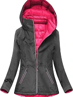 Obojstranná prechodná bunda v sivej a amarantovej farbe (7699)