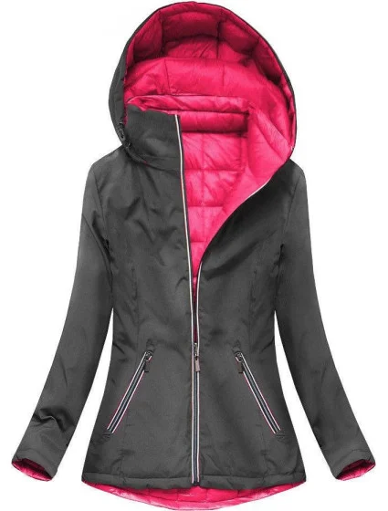 Šedá obojstranná prechodná bunda Amaranth (7699)