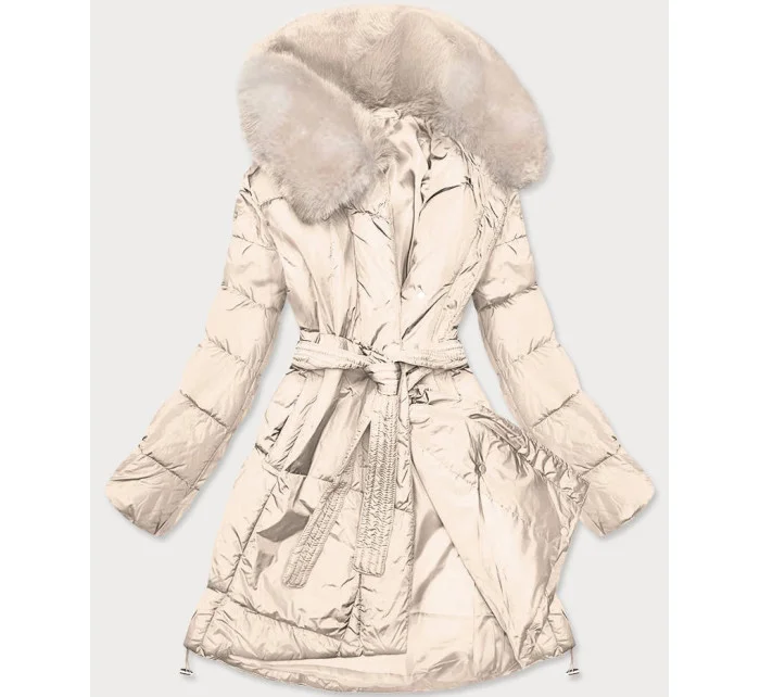 Dámsky zimný kabát s kožušinou (008)