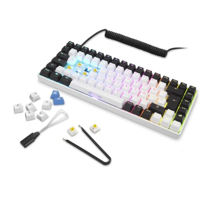 Sharkoon SKILLER SGK50 S3 USB QWERTZ herná klávesnica nemecká biela Sharkoon SKILLER SGK50 S3 USB QWERTZ herná klávesnica nemecká biela