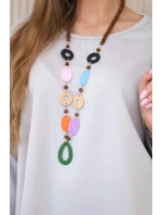 Oversize halenka s náhrdelníkem máslová látka šedý