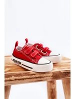 Dětské látkové tenisky se suchým zipem BIG STAR KK374076 Červená