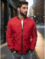 Pánska prešívaná bunda bomber červená TX2210
