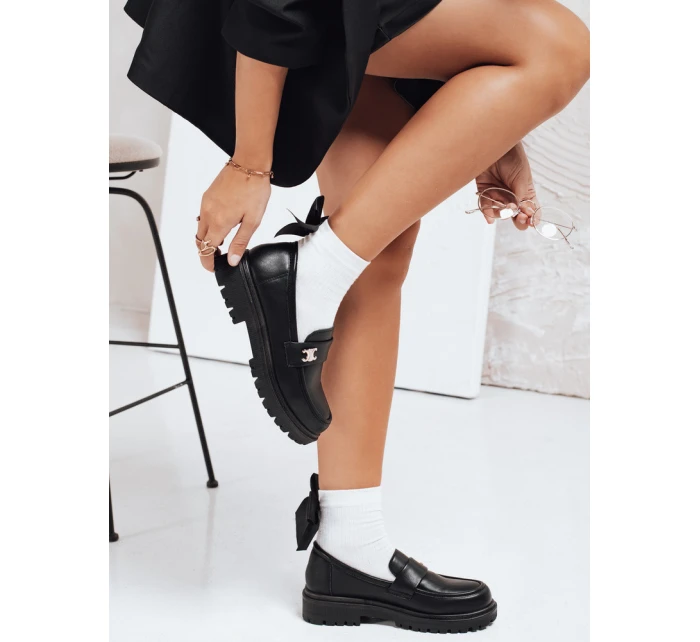 Dámske čierne mokasíny FashionStreet ZY1122