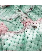 Ružovo-mätová dámska košeľová bunda so stojačikom (1132)