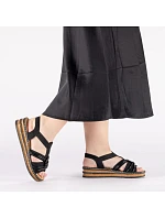 Dámské sandály s podrážkou černé model 22097417 - Rieker Dámské sandály s podrážkou černé model 22097417 - Rieker