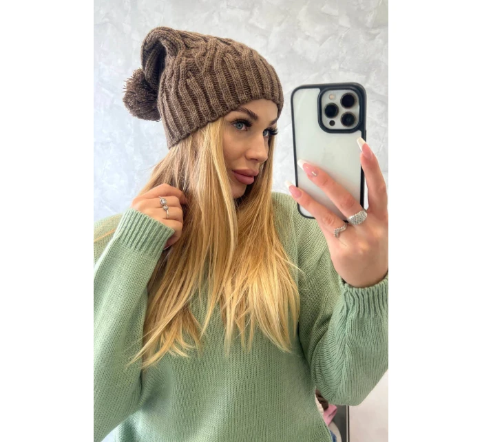 Fleecová čiapka Paulina K227 mocca