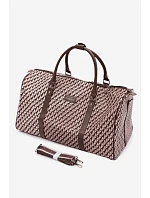 Vzorovaná cestovní taška tmavě béžová Suelle