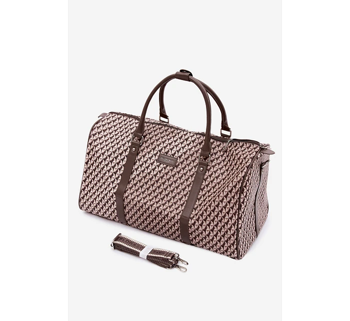Vzorovaná cestovní taška tmavě béžová Suelle