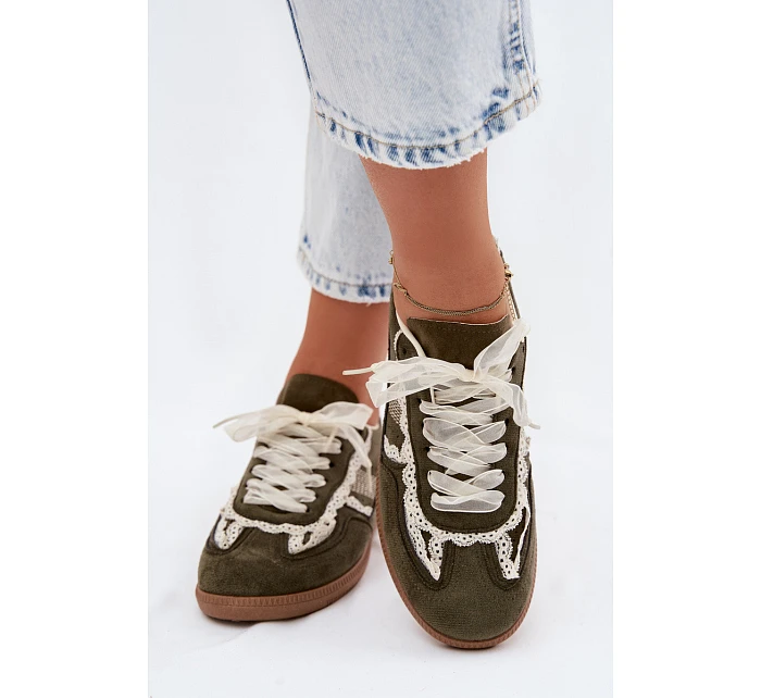 Dámské tenisky s krajkou zelené model 22107037 - Boto