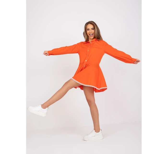 Dámske šaty-DHJ-SK-6801.63P-oranžové