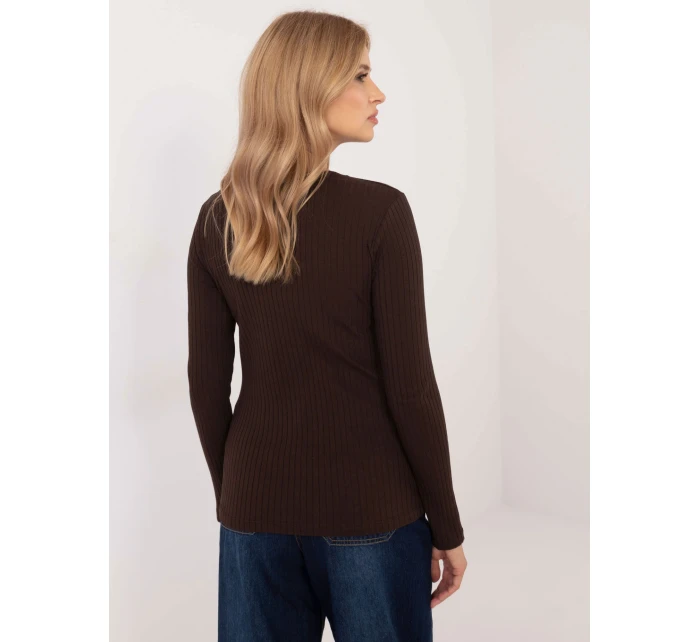 Bluzka RV BZ A model 20609024 ciemny brązowy - FPrice Bluzka RV BZ A model 20609024 ciemny brązowy - FPrice