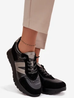 Dámske tenisky na platforme Vinceza - čierne