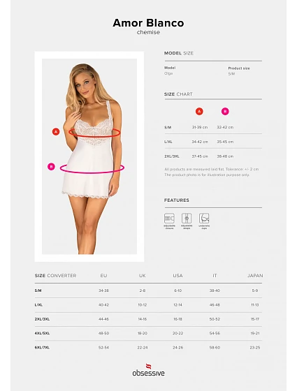 Svůdná košilka  chemise  model 17537420 - Obsessive