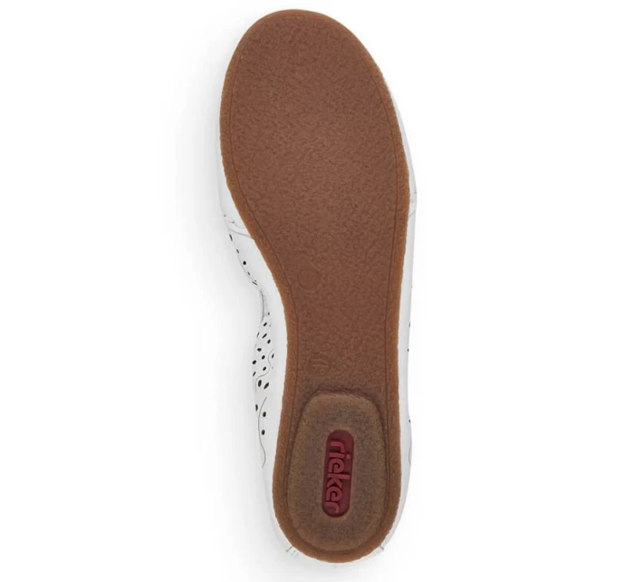 Kožená pohodlná polobotka W model 22033618 bílá - Rieker