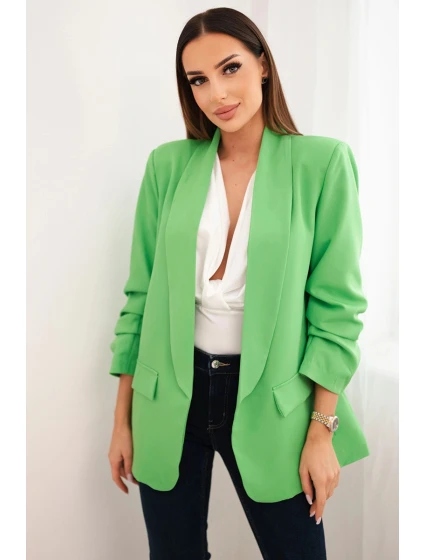 Sako s klopami elegantní zelená neon