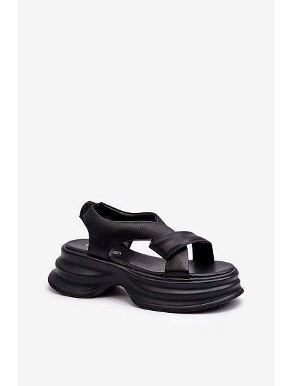 Zazoo model 21658574 Sametové sandály na podpatku Černé - Goe