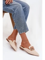 Dámské pantofle s ozdobou Béžové Katrine