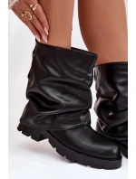 Zateplené dámské kotníkové boty s lemem černé model 21788111 - Boto Zateplené dámské kotníkové boty s lemem černé model 21788111 - Boto