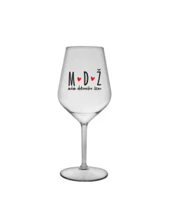 MÁM DOKONALOU ŽENU - čirá nerozbitná sklenice na víno 470 ml