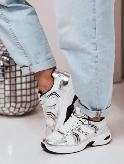 Dámske tenisky s plochou podrážkou GLISSWALK silver FashionStreet ZY0616