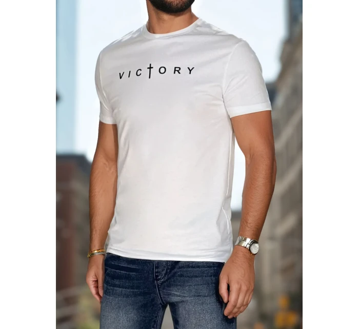 Pánské tričko s potiskem bílé model 21987944 - Dstreet Pánské tričko s potiskem bílé model 21987944 - Dstreet