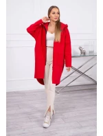 Zateplená mikina s dlhším chrbtom červená