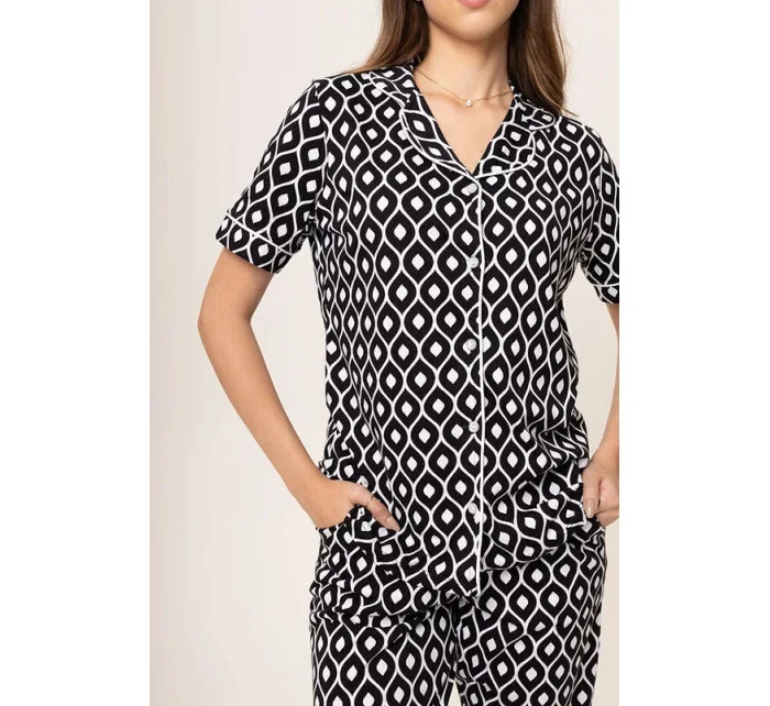 Dámské pyžamo model 19001965 černobílé - Karol Dámské pyžamo model 19001965 černobílé - Karol