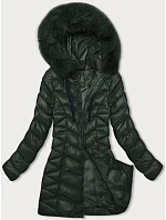 Tmavě zelená dámská zimní bunda model 21246277 - J.STYLE Tmavě zelená dámská zimní bunda model 21246277 - J.STYLE
