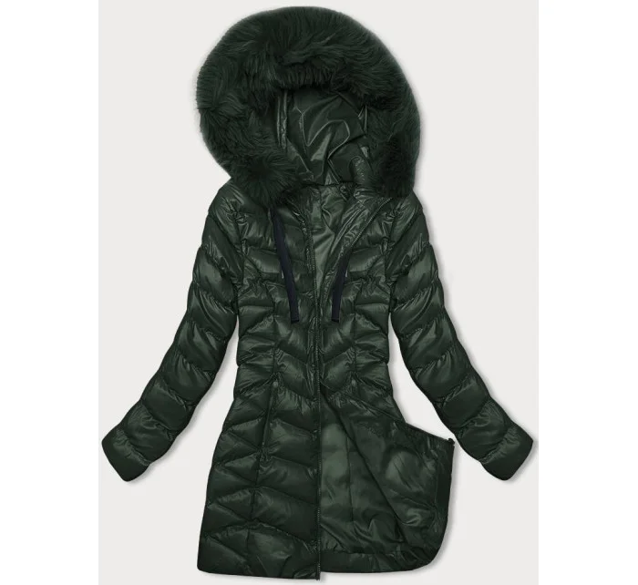Tmavě zelená dámská zimní bunda model 21246277 - J.STYLE Tmavě zelená dámská zimní bunda model 21246277 - J.STYLE