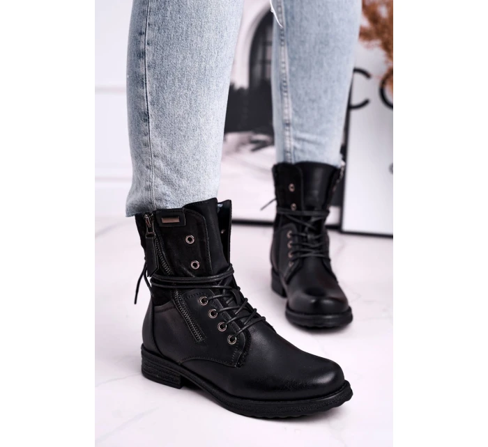 Botki Damskie Workery Czarne Perfecto