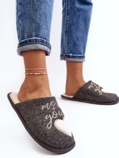 Dámské klasické pantofle s šedé model 21641348 - Boto