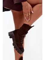 Dámské workery Z Naturalnego Zamszu Zazoo 976 Čokoládové