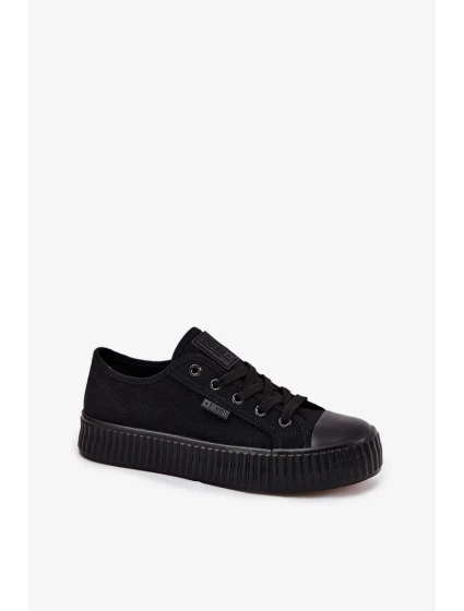 Dámske plátenné tenisky na platforme Big Star - čierne