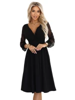 Elegantní midi šaty model 21961131 černé - numoco