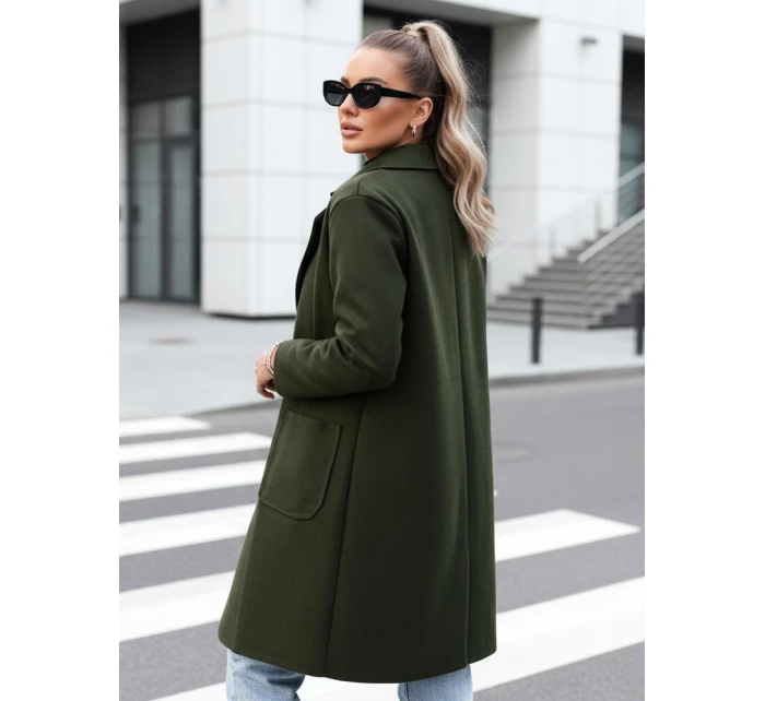Dámský oversize dlouhý olivový kabát Dstreet model 21981930 - FashionStreet