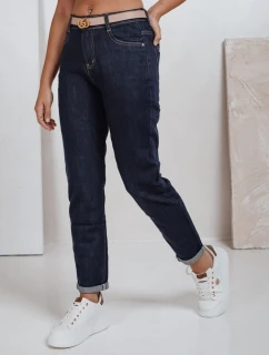 Dámske džínsy mom fit navy blueFashionStreet UY2781