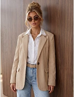 Dámská béžová kordová bunda FashionStreet PY0158