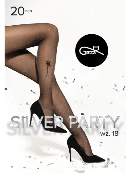 Punčocháče Silver Party model 22347862 Lurex 20 den 24 - Gatta Punčocháče Silver Party model 22347862 Lurex 20 den 24 - Gatta