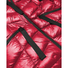 Krátka červená dámska zimná bunda (23066-(270)(1))