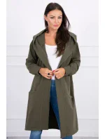 Kaki bunda s kapucňou nadmernej veľkosti