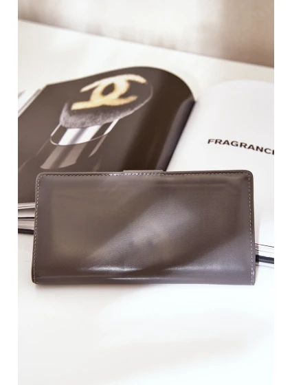 Portfel Damski Z Eko Skóry Szary Kalinessa