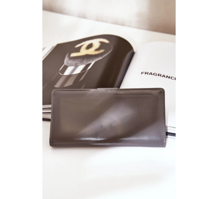 Portfel Damski Z Eko Skóry Szary Kalinessa