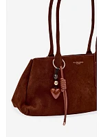 Eko semišová kabelka s přívěskem Camel model 22111614 - Flora&Co